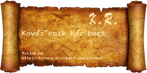 Kovácsik Róbert névjegykártya